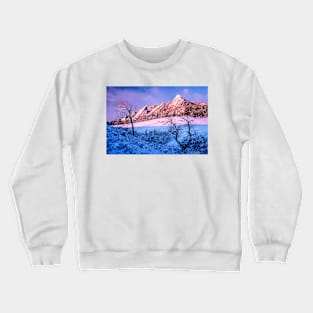 The Flatirons In Winter Blues And Pink Crewneck Sweatshirt